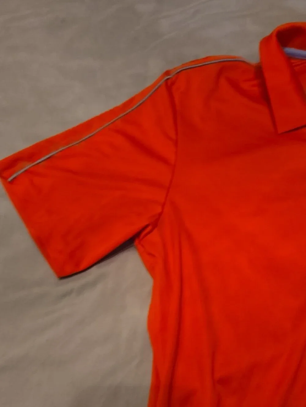adidas Men’s Orange-Red Polo with Contrast Trim